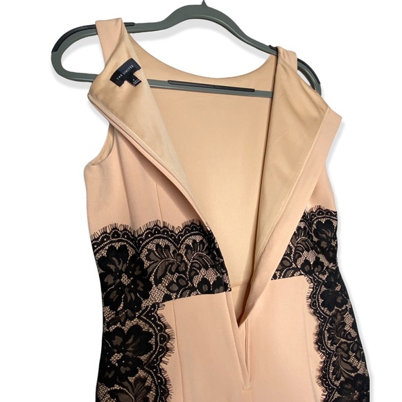 The Limited Blush w/ Black Lace Sleeveless Mid length Dress Women's Size 4 - Picture 9 of 9